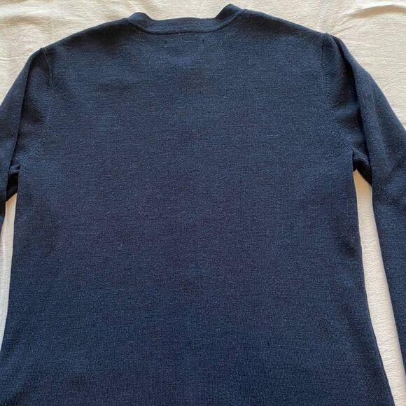 EUC! Twinhill Wool Blend Cardigan Sweater Uniform ALASKAN Crewneck M Navy Blue - Picture 7 of 9